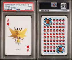 PSA 9 1998 Pokemon Stadium Blue Playing Cards Zapdos Ace Of Hearts - Image 3