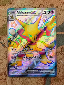 Pokemon Card TCG - Alakazam ex 215/091 Ultra Rare Shiny Paldean Fates Near Mint - Image 1