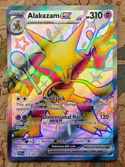Pokemon Card TCG - Alakazam ex 215/091 Ultra Rare Shiny Paldean Fates Near Mint - Image 2