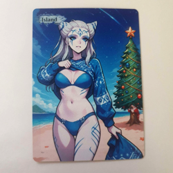 MTG Altered Art Card - Gift Time Anime Girl Island Magic the Gathering - Image 1