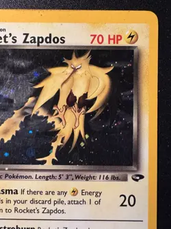1st Edition Rocket's Zapdos 15/132 Gym Challenge Pokemon Card Holo Foil Rare HP - Image 4