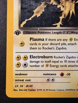 1st Edition Rocket's Zapdos 15/132 Gym Challenge Pokemon Card Holo Foil Rare HP - Image 5