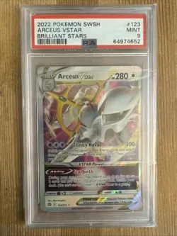 Arceus VSTAR 123/172 Pokemon Brilliant Stars Sword Shield Ultra Rare Card PSA 9 - Image 1