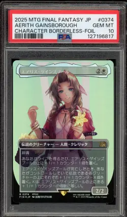 Magic MTG Aerith Gainsborough Japanese CHAR Borderless Foil #0374 PSA 10 - Image 1