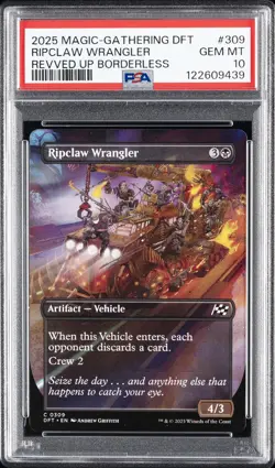2025 MTG AETHERDRIFT REVVED UP BORDERLESS #309 RIPCLAW WRANGLER PSA 10 - Image 1