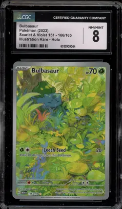 Pokemon Bulbasaur Stellar Crown Illustration Rare #166 CGC 8 - Image 1