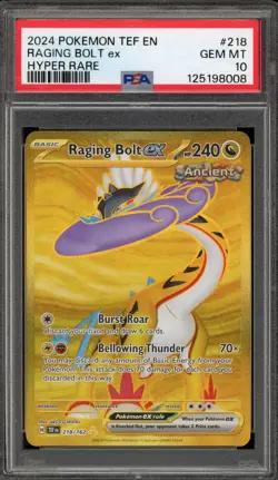 Pokemon Raging Bolt ex Temporal Forces Hyper Rare #218 PSA 10 Gem Mint - Image 1