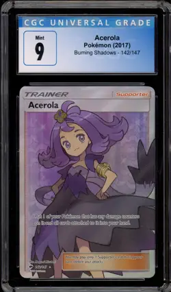 Pokemon Acerola Burning Shadows Full Art #142 CGC 9 Mint - Image 1