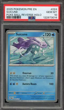 Pokemon Suicune Prismatic Evolutions Poke Ball Reverse Holo #024 PSA 10 Gem Mint - Image 1