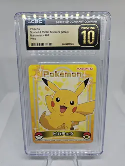 2023 Pokemon Pikachu Scarlet & Violet Marumiya Stickers #01 Holo CGC 10 PRISTINE - Image 1