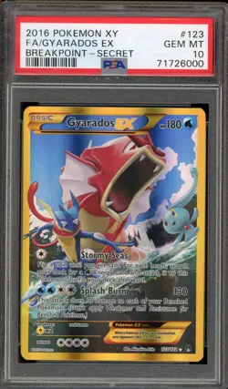 Pokemon Gyarados EX XY Breakpoint Secret Rare Full Art #123 PSA 10 Gem Mint - Image 1