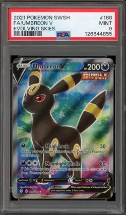 Pokemon Umbreon V Evolving Skies Full Art #188 PSA 9 Mint - Image 1