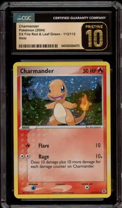 Pokemon Charmander EX Fire Red & Leaf Green Holo Rare #113 CGC 10 Pristine - Image 1