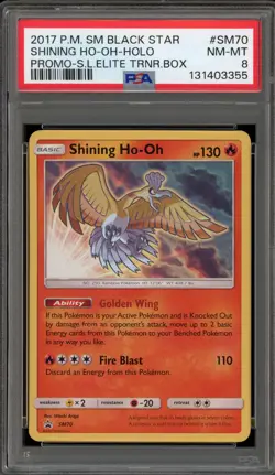 Pokemon Shining Ho-Oh Shining Legends ETB Black Star Holo Promo SM70 PSA 8 - Image 1