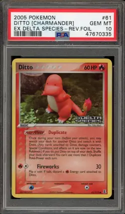 Pokemon Ditto [Charmander] EX Delta Species Reverse Holo #61 PSA 10 Gem Mint - Image 1
