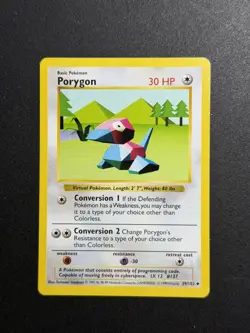 1999 Pokemon Base Set Porygon Shadowless - Image 1