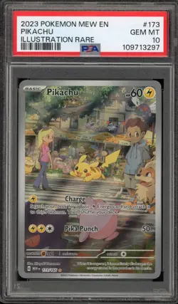 Pokemon Pikachu 151 MEW EN Illustration Rare #173 PSA 10 Gem Mint - Image 1