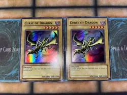 Yugioh Curse Of Dragon LOB-066 Super Rare Original Print x2 Minty - Image 1