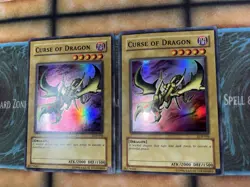 Yugioh Curse Of Dragon LOB-066 Super Rare Original Print x2 Minty - Image 2