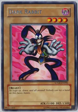 Yugioh 1x Dark Rabbit SOVR-EN090 Rare Unlimited Edition Near Mint Pegasus Toon - Image 1
