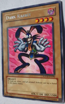 Yugioh 1x Dark Rabbit SOVR-EN090 Rare Unlimited Edition Near Mint Pegasus Toon - Image 2