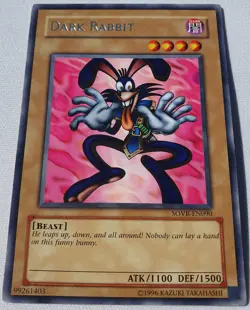 Yugioh 1x Dark Rabbit SOVR-EN090 Rare Unlimited Edition Near Mint Pegasus Toon - Image 3