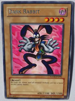 Yugioh 1x Dark Rabbit SOVR-EN090 Rare Unlimited Edition Near Mint Pegasus Toon - Image 5