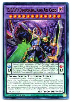 Yugioh D/D/D/D Dimensional King Arc Crisis Ultra Rare Doom of Dimensions DOOD-EN - Image 1