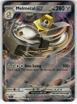 Melmetal ex 105/142 SV07: Stellar Crown NM Pokemon Card TCG - Image 1