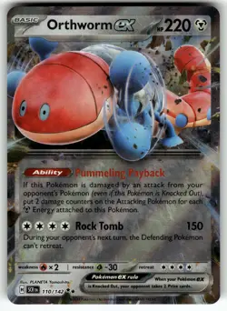 Orthworm ex 110/142 SV07: Stellar Crown NM Pokemon Card TCG - Image 1