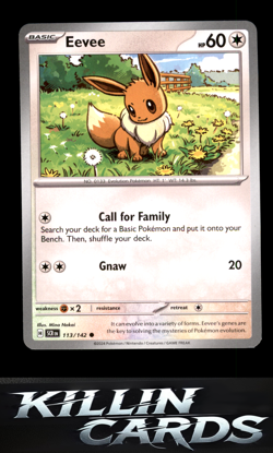 Eevee 113/142 Pokemon Common SV07: Stellar Crown Card NM - Image 1