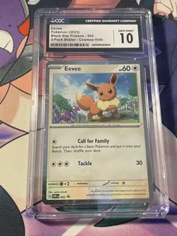 CGC 10 GEM MINT Eevee SVP043 3-Pack Blister COSMOS HOLO PROMO Pokemon Card - Image 1