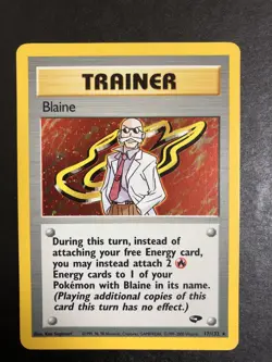 BLAINE Trainer HOLO Pokemon Card - GYM CHALLENGE 17/132 NM - Image 1