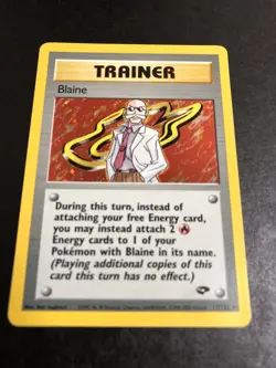 BLAINE Trainer HOLO Pokemon Card - GYM CHALLENGE 17/132 NM - Image 3