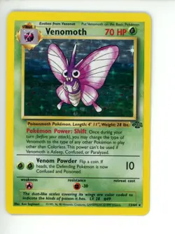 Pokemon TCG Venomoth Holo Rare Card 13/64 Jungle Set 1999 - Image 1
