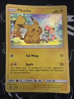 Pikachu SM86 Cosmos Holo Black Star Promo Pokemon Card - MP - Image 1