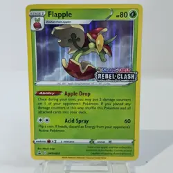 Pokemon Card Flapple SWSH022 STAMPED Rebel Clash Black Star Promo Rare Holo •NM - Image 1