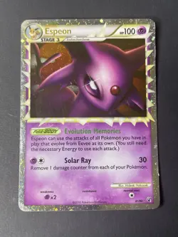 Pokemon- Espeon Prime 81/90 Ultra Rare Holo HGSS Undaunted Card - MP - Image 2