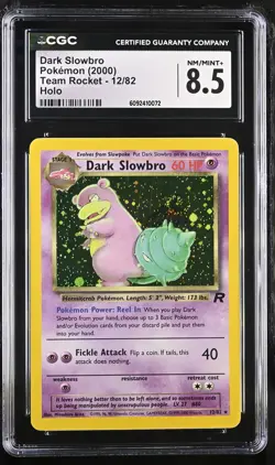 CGC 8.5 Dark Slowbro 2000 Team Rocket 12/82 Holo SWIRL Pokemon Card - Image 1