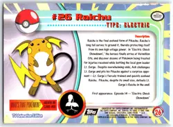 Pokemon Topps Trading Card #26 Raichu - Image 2