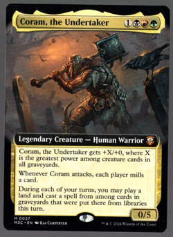 Coram, the Undertaker 0027 Extended Art Non Foil Mythic MH3 Near Mint - Image 1