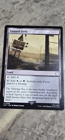Tainted Field Universes Beyond: Fallout Regular Land Uncommon MTG NM - Image 1