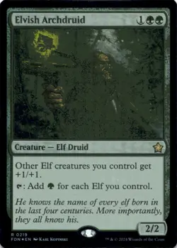 MTG Elvish Archdruid Foil NM Foundations Magic 219 - Image 1