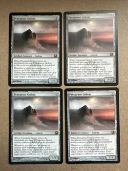 Precursor Golem X4 Scars Of Mirrodin Ex Condition See Pics Front Back - Image 1