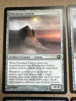 Precursor Golem X4 Scars Of Mirrodin Ex Condition See Pics Front Back - Image 2