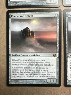 Precursor Golem X4 Scars Of Mirrodin Ex Condition See Pics Front Back - Image 5