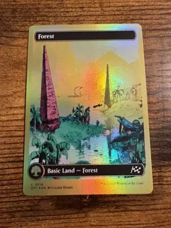 MTG Magic The Gathering Aetherdrift Full Art First Place Foil Land Forest - Image 1