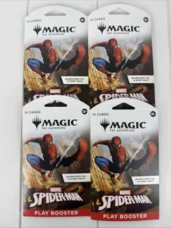 MTG: Magic The Gathering Marvel Spider-Man Play Sleeved Booster Packs Lot Of 4 - Image 1