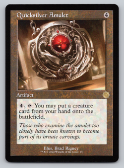 Quicksilver Amulet Retro Frame Artifact - Brother's War - MTG - Image 1