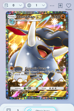 Pokemon TCG POCKET - Donphan Full Art 2?, Wisdom of Sea and Sky, English - Image 1